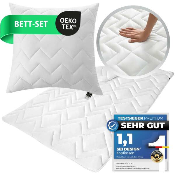 Sei Design Bettset NORDIC COLLECTION Bettdecke Sommer 135x200 + Kopfkissen 80x80 Schlussverkauf