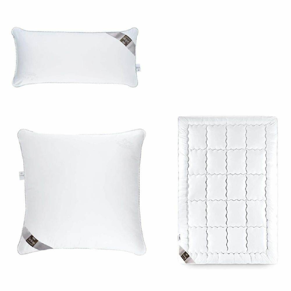 Sei Design DELuxe SWAN-SET: Bettdecke 135x200 normal + Kopfkissen 40x80 u. 80x80