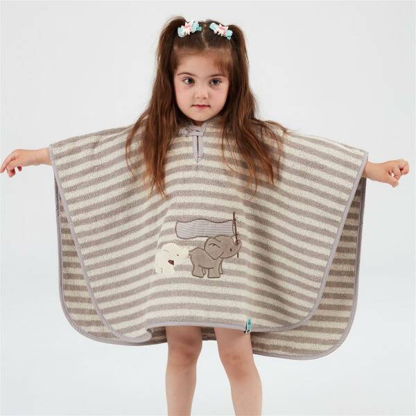 Sei Design Frottee Bade-Poncho mit Kapuze | 100% BIO Baumwolle | organic Kapuzenbadetuch | 3+ Monate bis 3 Jahre Streifen Meist gekauft