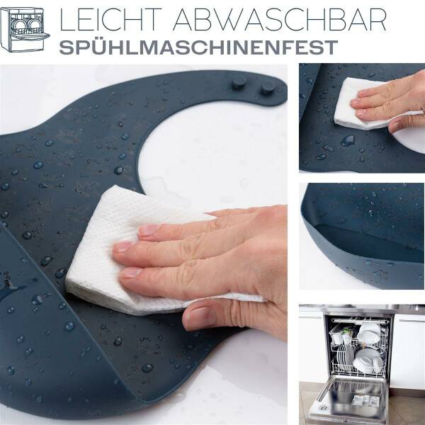 Sei Design Baby Silikon Lätzchen mit Auffangschale Dark Denim Meist gekauft