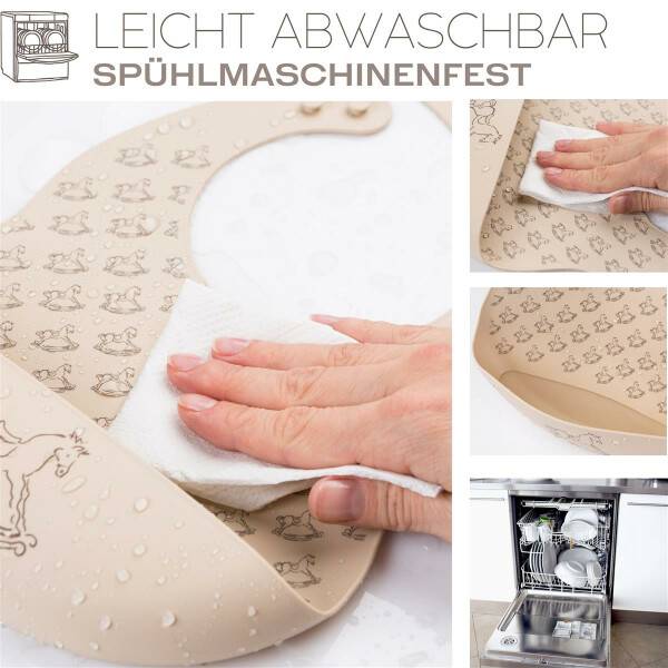 Sei Design Baby Silikon Lätzchen mit Auffangschale Shifting Sand Blitzverkäufe