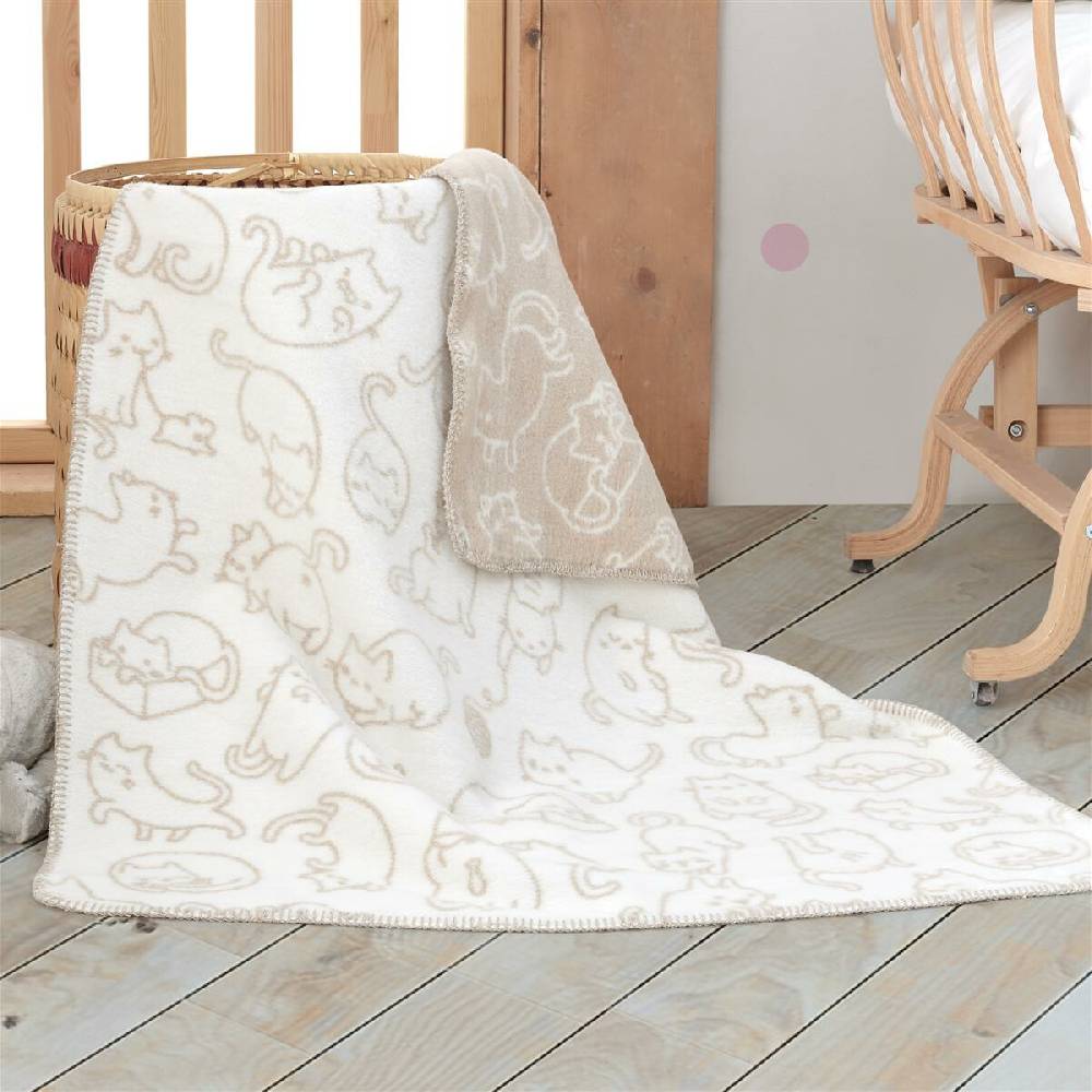 Sei Design Babydecke Kuscheldecke 90 x120 Baumwollmischung, niedliches Babydesign Cats