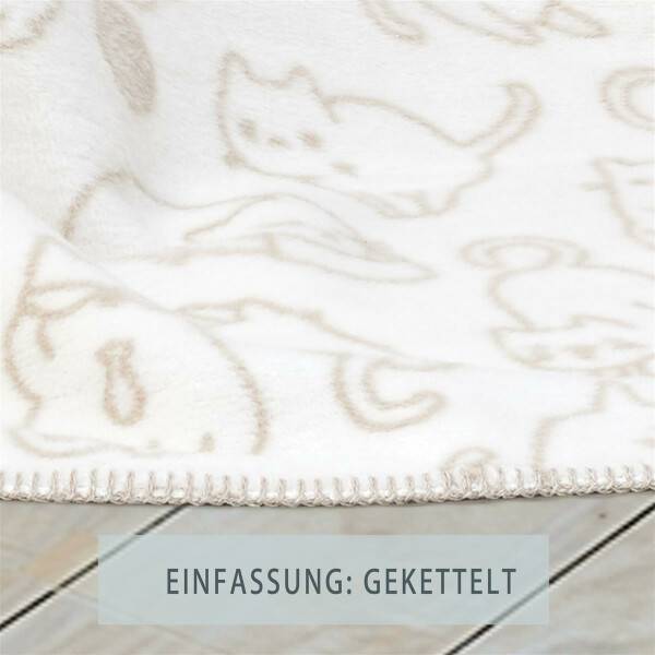 Sei Design Babydecke Kuscheldecke 90 x120 Baumwollmischung, niedliches Babydesign Cats Verkauf