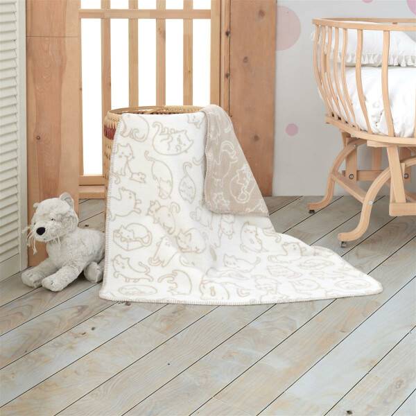 Sei Design Babydecke Kuscheldecke 90 x120 Baumwollmischung, niedliches Babydesign Cats Verkauf