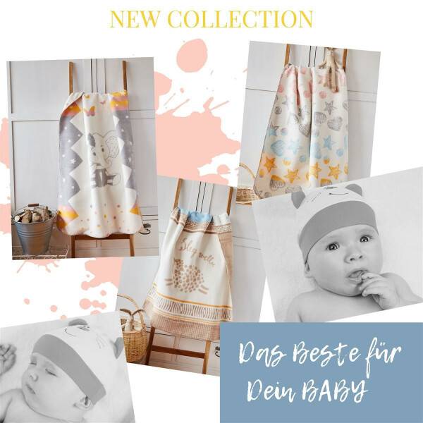 Sei Design Babydecke Kuscheldecke 90 x120 Baumwollmischung, niedliches Babydesign Elefant Angebote