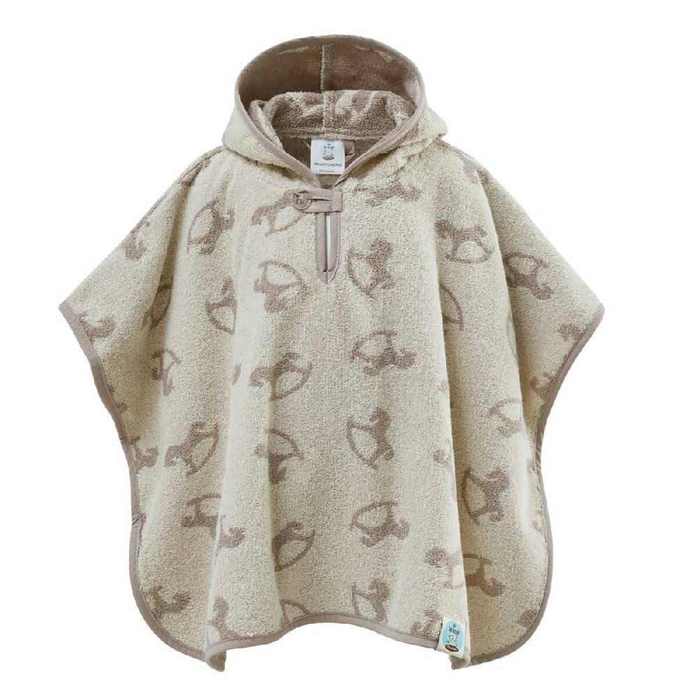 Sei Design Frottee Bade-Poncho mit Kapuze | 100% BIO Baumwolle | organic Kapuzenbadetuch | 3+ Monate bis 3 Jahre Schauckelpferd Fabrikverkauf