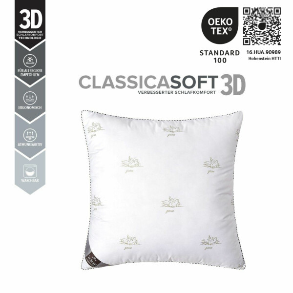 Sei Design 2-er Pack DREI-KAMMERKISSEN Classica Soft 3D 80x80 SWAN Auslauf