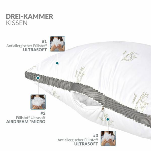 Sei Design 2-er Pack DREI-KAMMERKISSEN Classica Soft 3D 80x80 SWAN Auslauf