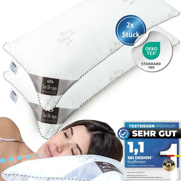 Sei Design 2-er Pack Kopfkissen Air Softfill Collection SWAN, 40x80 cm Angebote