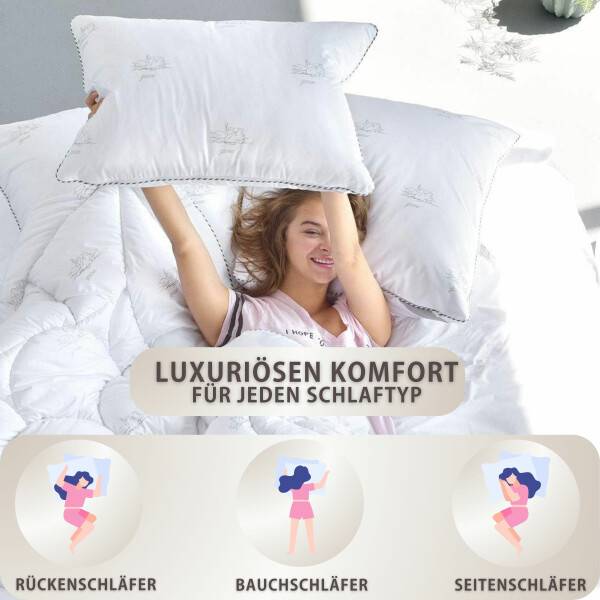 Sei Design 2-er Pack Kopfkissen Air Softfill Collection SWAN, 40x80 cm Angebote