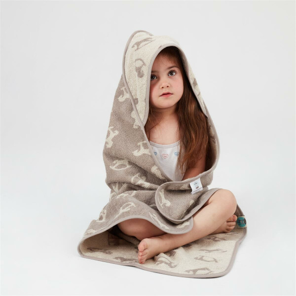 Sei Design Frottee Kapuzentuch | 100% BIO Baumwolle | 0+ bis 5 Jahre | Kapuzenhandtuch 80x80 Schauckelpferd Taupe Hotsell