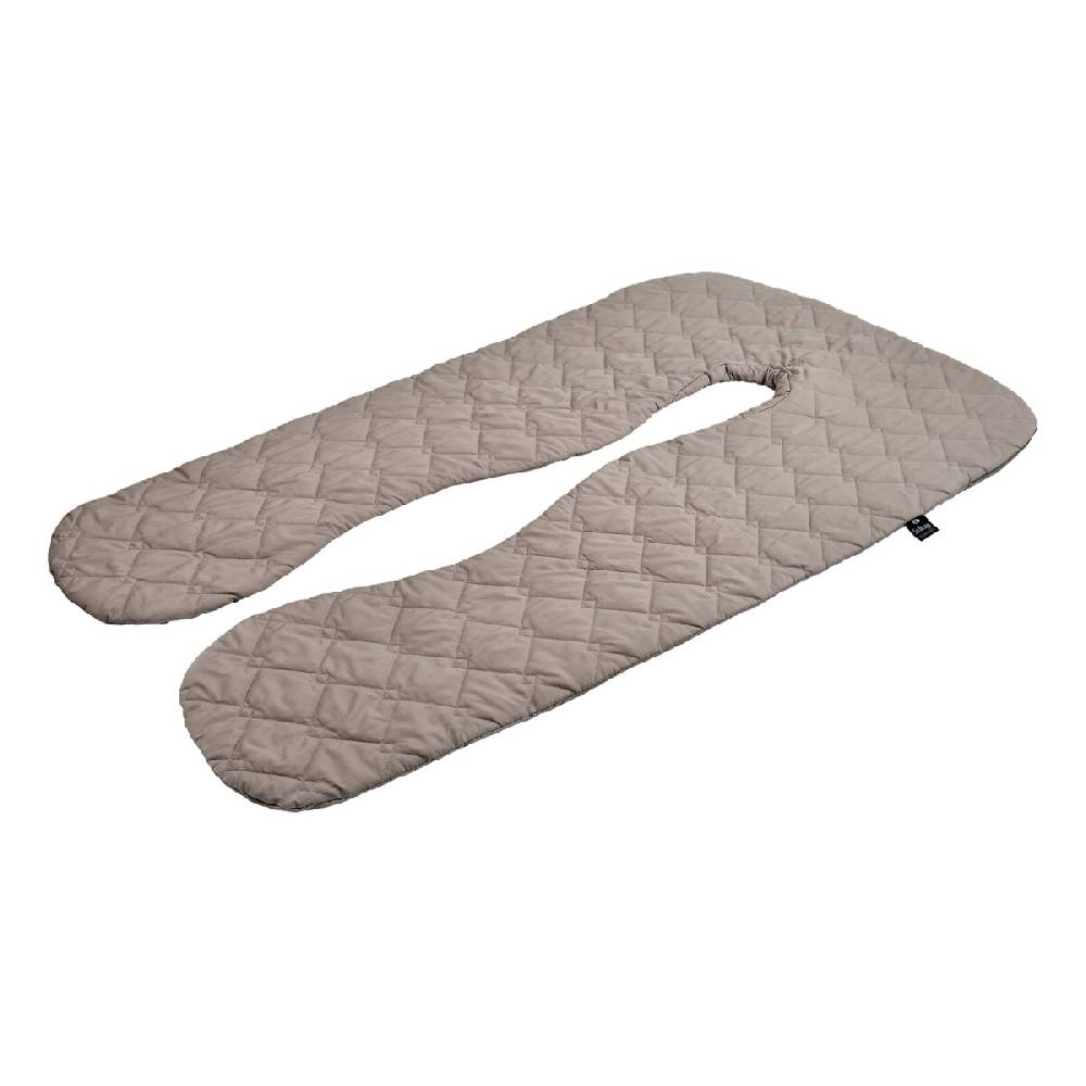 Sei Design Bezug Schwangerschaftskissen Seitenschläferkissen Lagerungskissen Bodypillow | gepolstert und gesteppt mit Reißverschluss waschbar 140 x 75 x 20 cm Mikrofaser gesteppt taupe