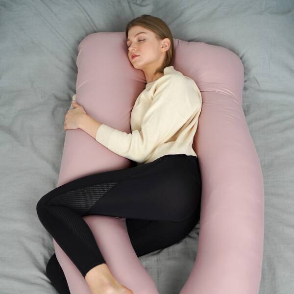 Sei Design Bodypillow | Bezug mit Reißverschluss waschbar 140 x 75 x 20 cm taupe/Puder Online