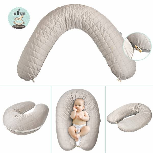 Sei Design Stillkissen 200x35 gesteppt Beige Günstiger Verkauf