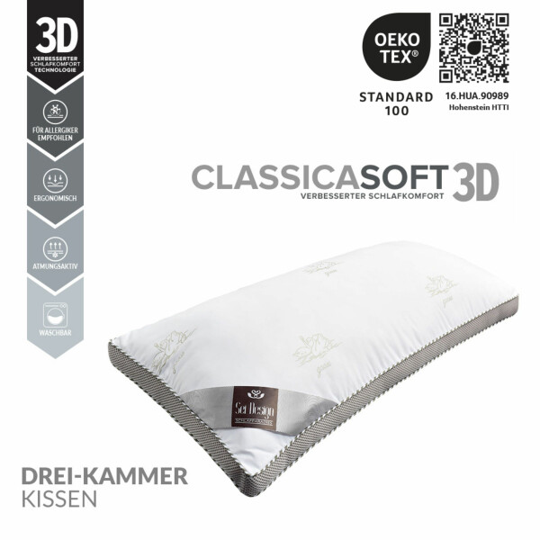 Sei Design DREI-KAMMERKISSEN Classica Soft 3D 40x80 SWAN Blitzverkäufe