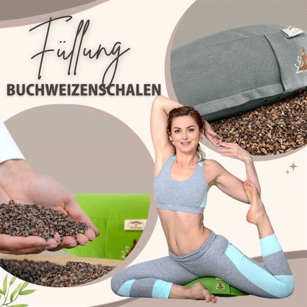 Sei Design Halbmond Yogakissen | Meditationskissen mit Buchweizenschalen-Füllung Beige Outlet