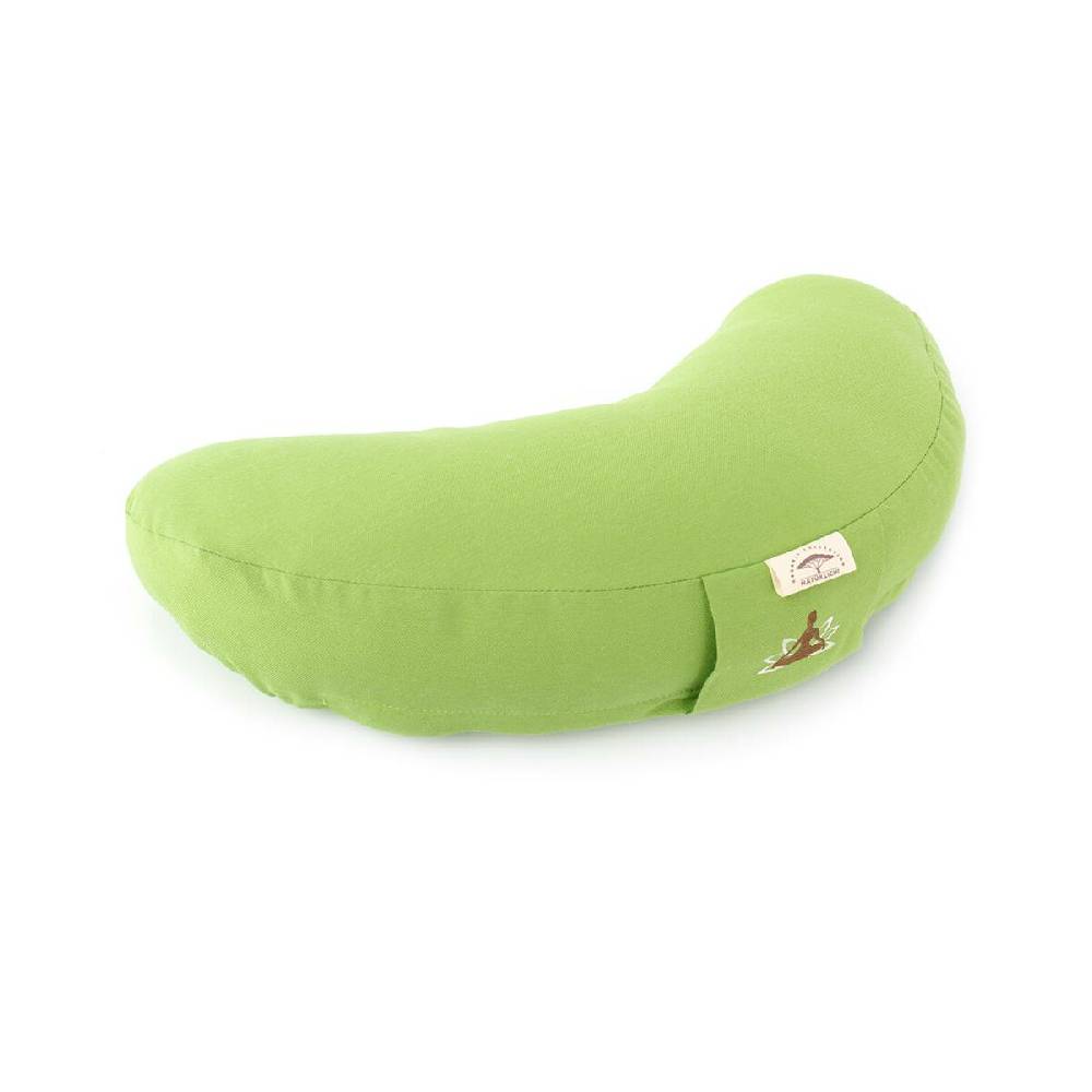 Sei Design Halbmond Yogakissen | Meditationskissen mit Buchweizenschalen-Füllung Grün