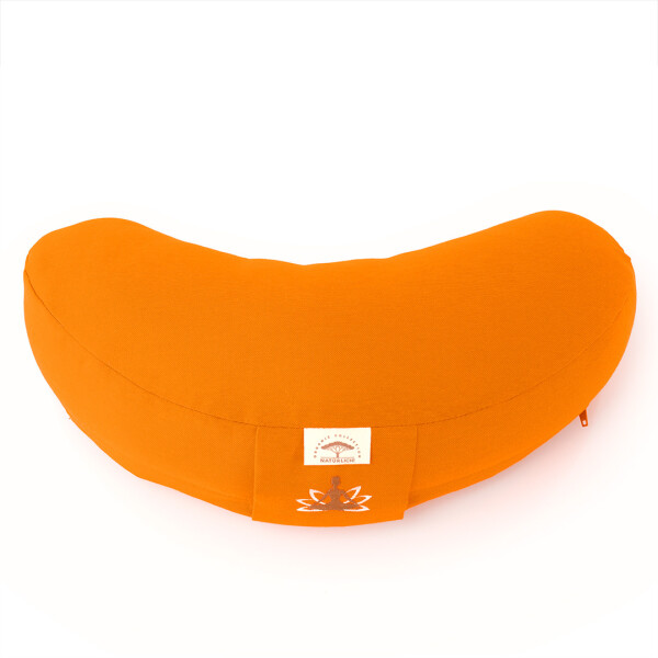 Sei Design Halbmond Yogakissen | Meditationskissen mit Buchweizenschalen-Füllung Orange Schlussverkauf