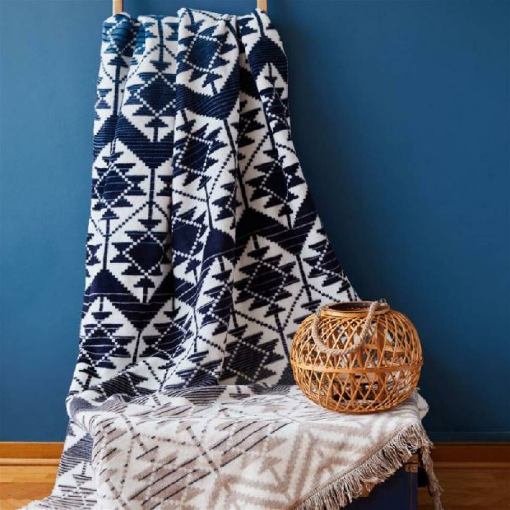 Sei Design Kuscheldecke Kassandra 150x200 | 58% Baumwolle 450 gr /m² Ethno