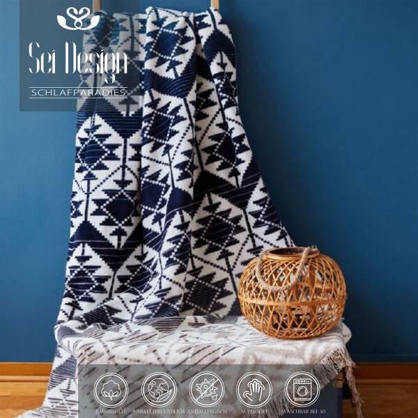 Sei Design Kuscheldecke Kassandra 150x200 | 58% Baumwolle 450 gr /m² Ethno Verkauf