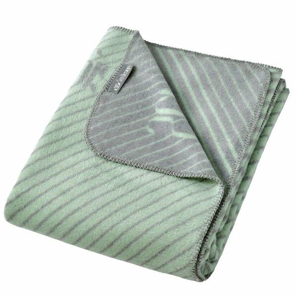 Sei Design Kuscheldecke Kassandra 150x200 | 58% Baumwolle 450 gr /m² Melange Mint/Grey Schlussverkauf