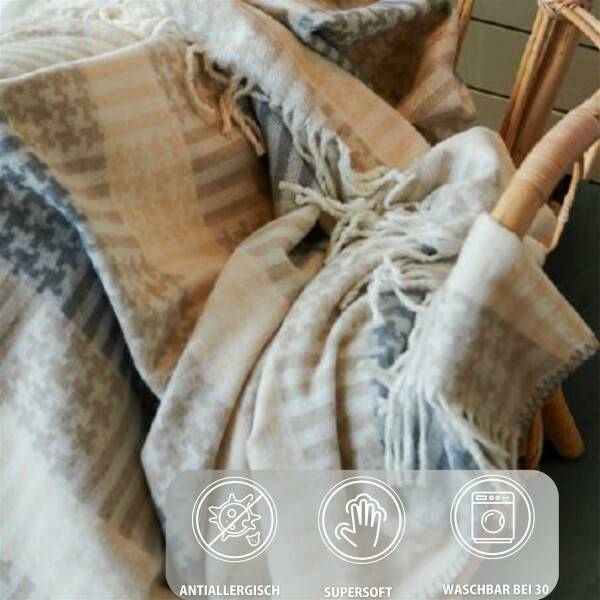 Sei Design Kuscheldecke Sommerdecke Plaid 150x200 Plaid Pied-de-Poule Online