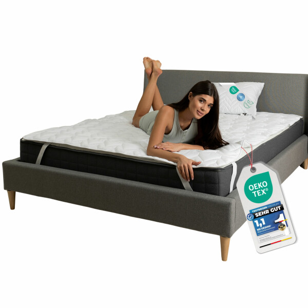 Sei Design Luxus Matrazenschoner Premium CUBE 90x200 mit 4 Gummibände Günstiger Verkauf