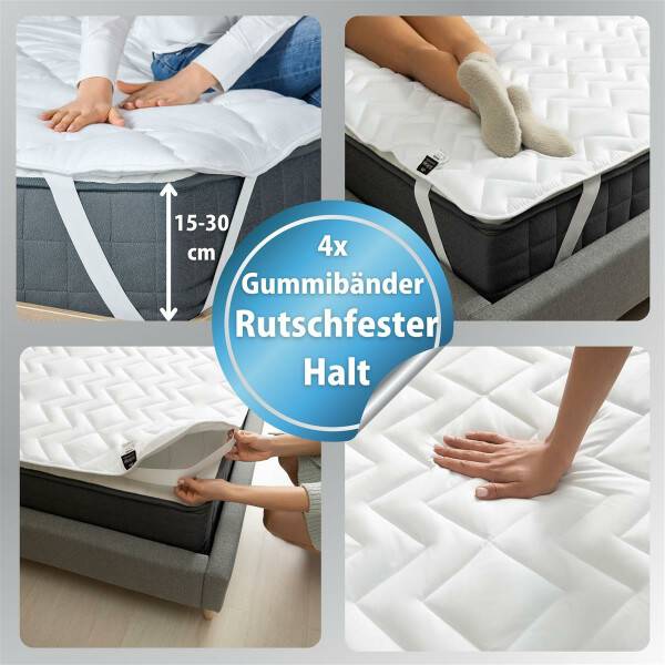 Sei Design Luxus Matrazenschoner Premium CUBE 90x200 mit 4 Gummibände Günstiger Verkauf