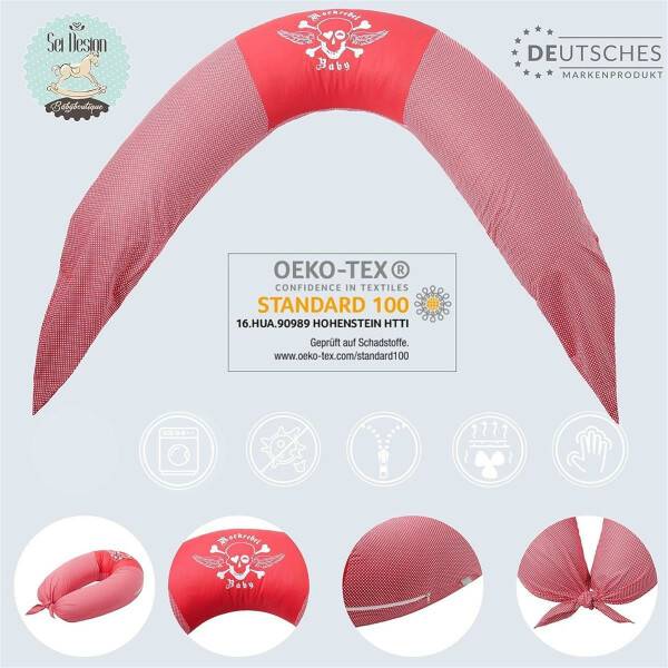 Sei Design Bezug für Stillkissen von Sei Design 190x30cm Rock Rebel rot Blitzverkäufe