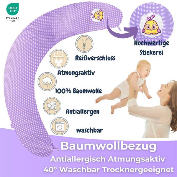 Sei Design Bezug Lila-Kücken Pünktchen 170x30 Outlet
