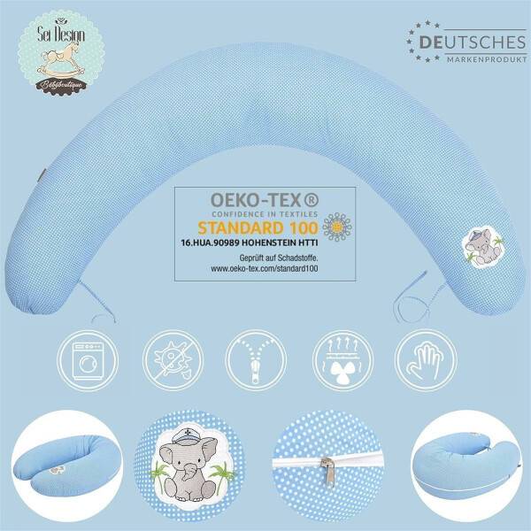 Sei Design SET Stillkissen 170x30 + 1x Extra Bezug | Füllung EPS Mikroperlen | Captain Cruise im Angebot