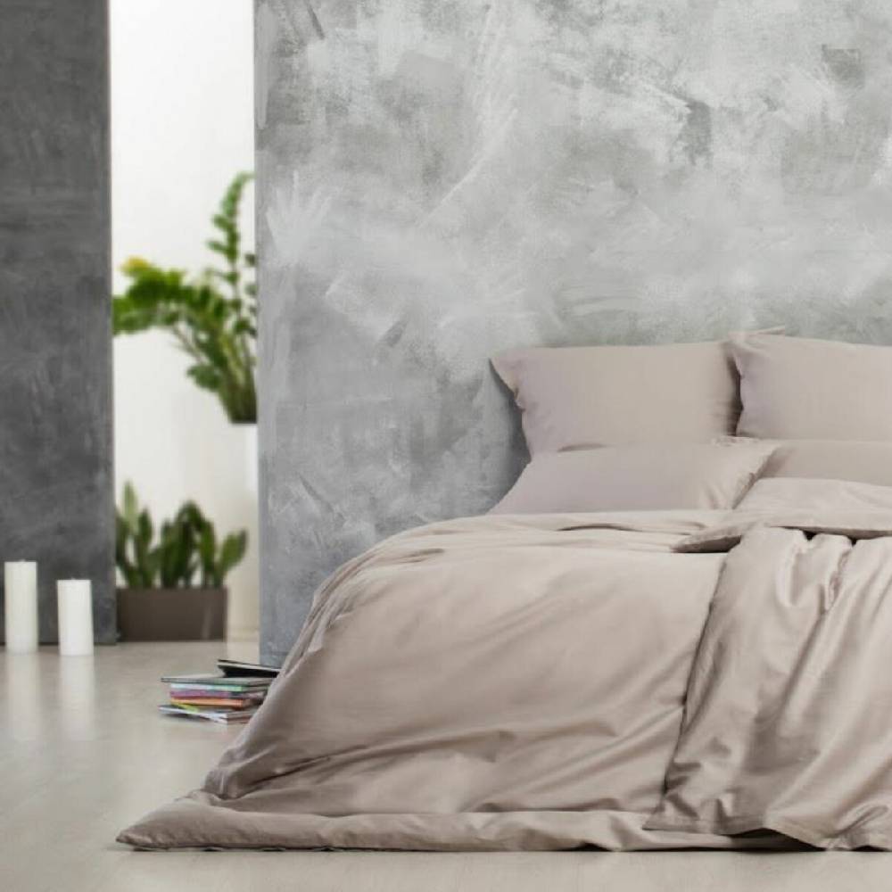 Sei Design Sei Design Bettset aus 100% Mako Satin Baumwolle Sand im Angebot