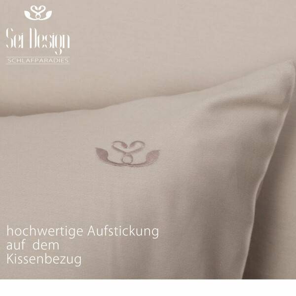 Sei Design Sei Design Bettset aus 100% Mako Satin Baumwolle Sand im Angebot