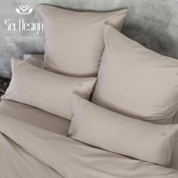 Sei Design Sei Design Bettset aus 100% Mako Satin Baumwolle Sand im Angebot