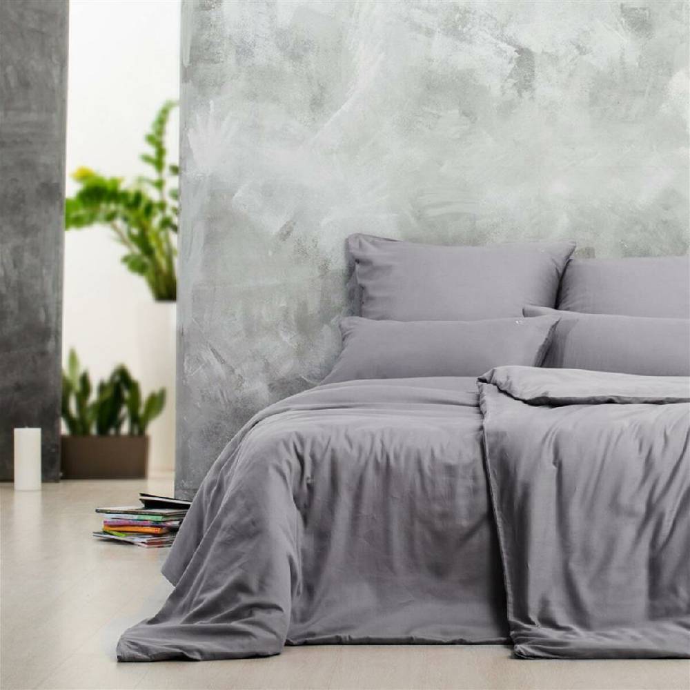 Sei Design Sei Design Bettset Mako Satin 100% Baumwolle Silver-Grey Günstiger Verkauf