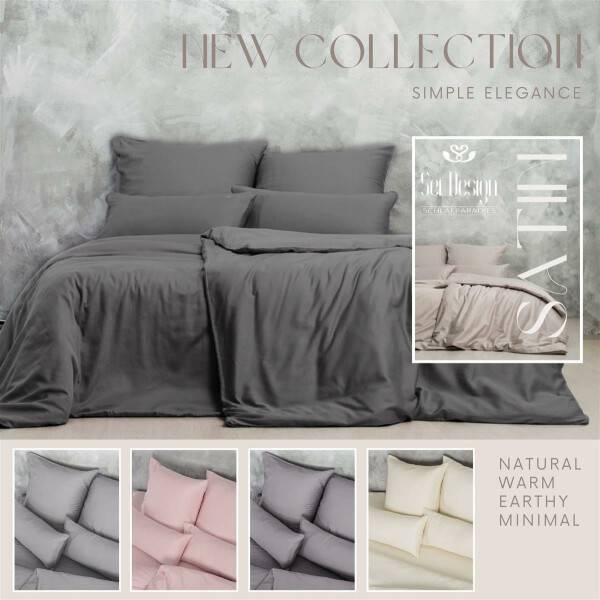 Sei Design Sei Design Bettset Mako Satin 100% Baumwolle Silver-Grey Günstiger Verkauf