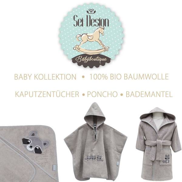Sei Design Frottee Baby Bademantel | 100% BIO Baumwolle | 6+ bis 3-4 Jahre | Kinder Bademantel Hotsell