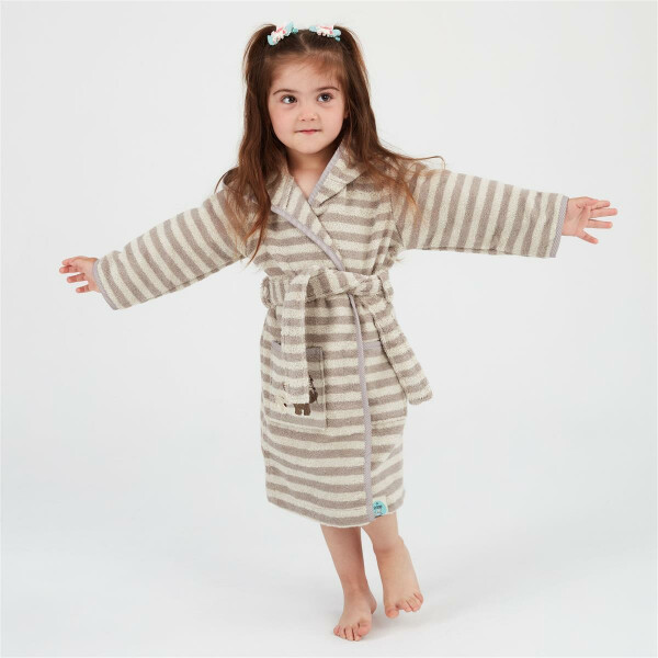 Sei Design Frottee Baby Bademantel | 100% BIO Baumwolle | 6+ bis 3-4 Jahre | Kinder Bademantel Elefantenbande im Angebot