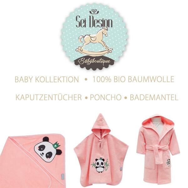 Sei Design Frottee Baby Bademantel | 100% BIO Baumwolle | Kinder Bademantel 98/104 Rosé Günstiger Verkauf