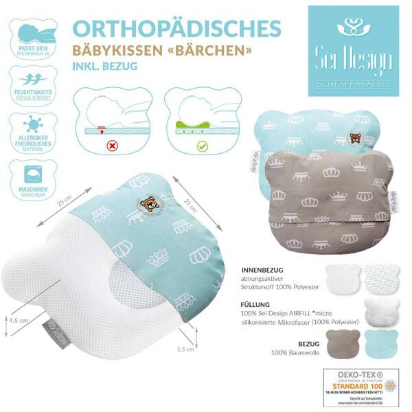 Sei Design Sei Design Baby Kopfkissen Bärchen 21x25 Mikrofaser 1-8 Monate Online