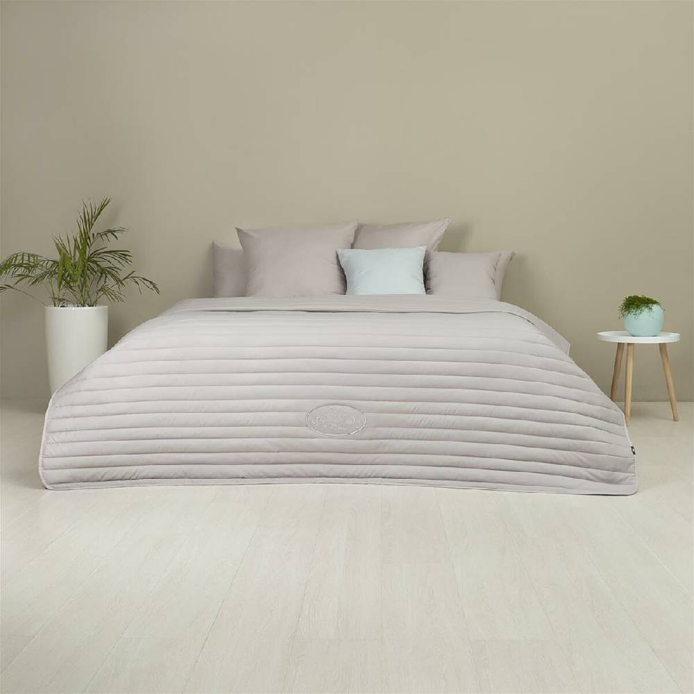 Sei Design Luxus Tagesdecke Royal Ambience, 220x240, taupe/weiß