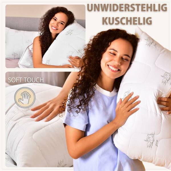 Sei Design Mikrofaser Kopfkissen SWAN [ 2-er Pack ] gesteppt Mikrofaser Füllung Verkauf