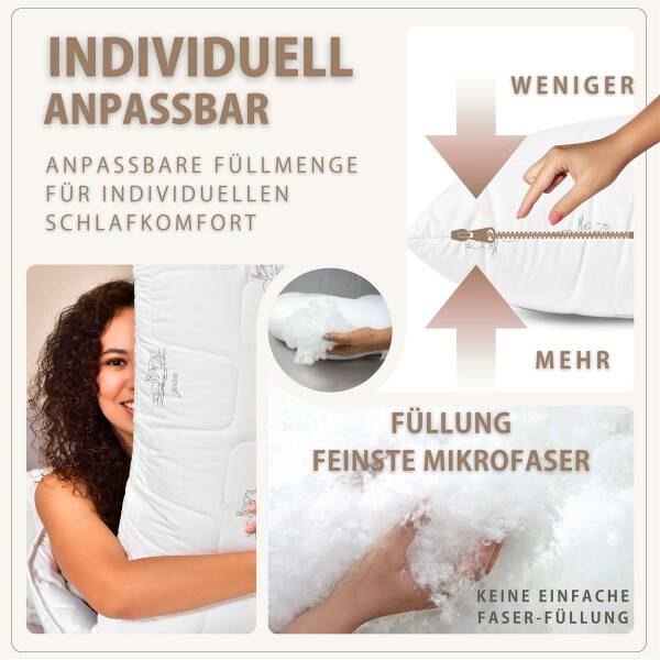 Sei Design Mikrofaser Kopfkissen SWAN [ 2-er Pack ] gesteppt Mikrofaser Füllung Verkauf