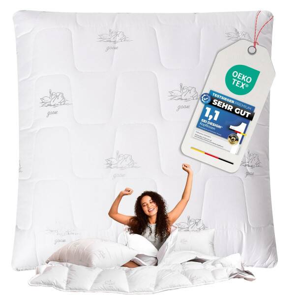Sei Design Mikrofaser Kopfkissen SWAN gesteppt 80x80 Schlussverkauf