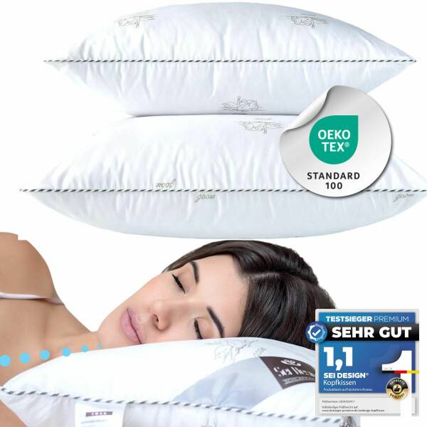 Sei Design Mikrofaser Kopfkissen SWAN, 80x80 cm Doppelpack Fabrikverkauf