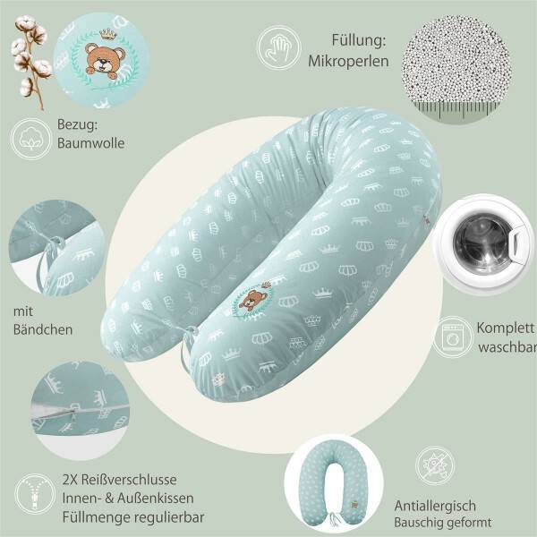 Sei Design Set Stillkissen 190x30 Krone Mint EPS-Mikroperlen Angebote
