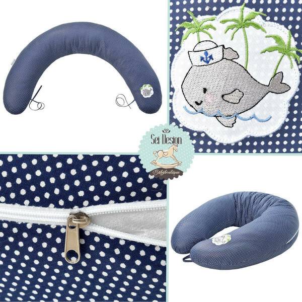Sei Design Stillkissen 170x30 cm | Füllung EPS Mikroperlen | Bezug 100% Baumwolle | Babywal Jeansblau im Angebot