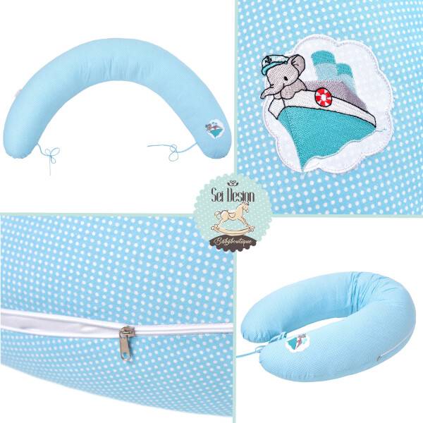 Sei Design Stillkissen 170x30 cm | Füllung EPS Mikroperlen | Bezug 100% Baumwolle | Kapitän Elefant Meist gekauft