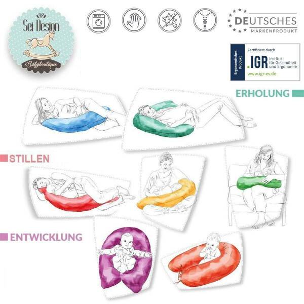 Sei Design Stillkissen 170x30 cm | Füllung Faserbällchen | Bezug 100% Baumwolle | Hase mit Sonnenbrille Hotsell