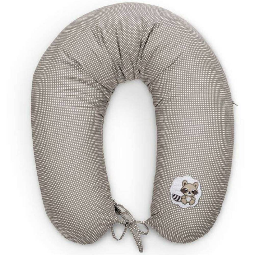 Sei Design Stillkissen 170x30 cm | Füllung Faserbällchen | Bezug 100% Baumwolle | Taupe-Waschbär